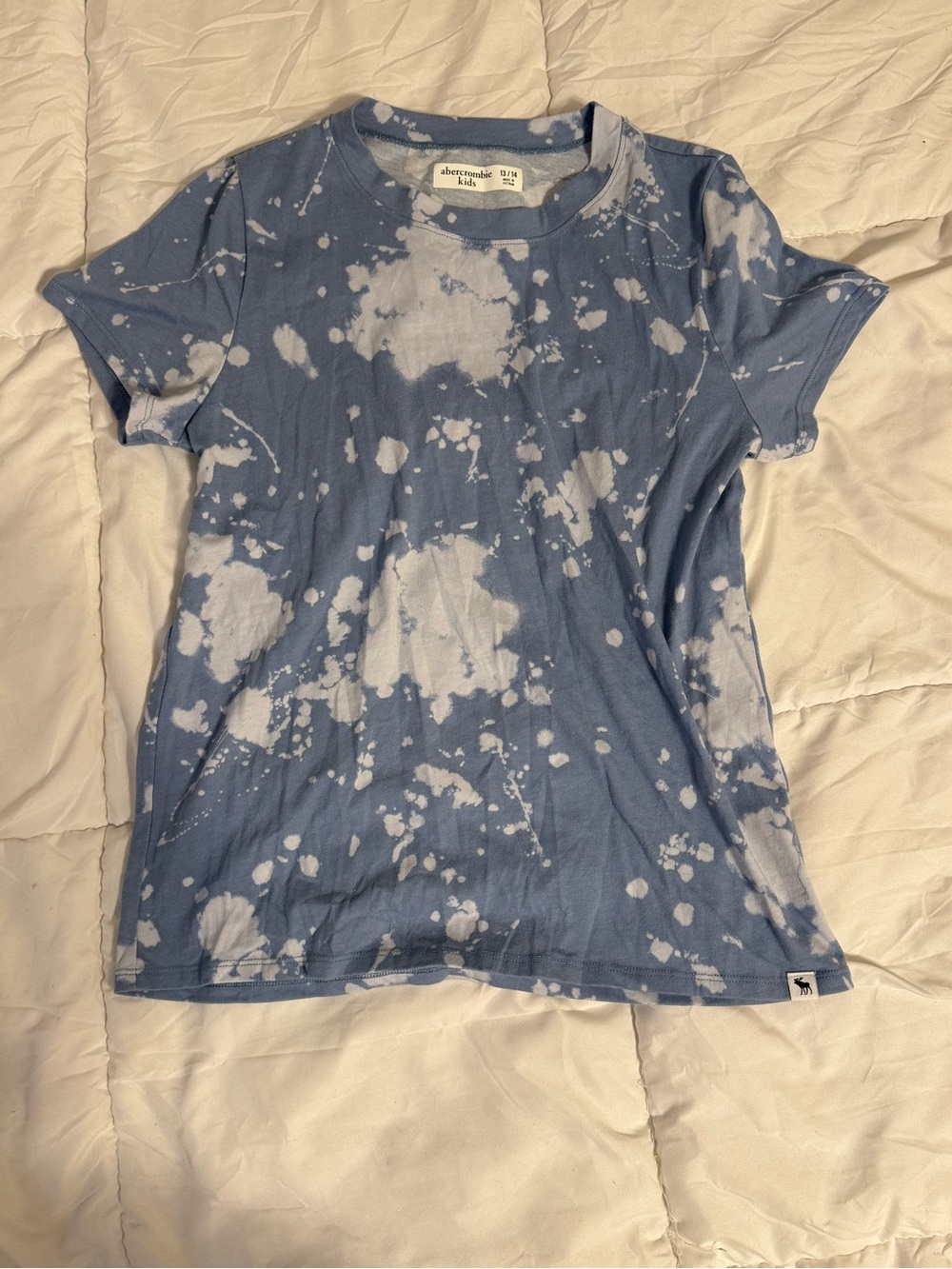 Abercrombie Kids Blue Bleach Wash Tee Size 13/14 Y2K Grunge